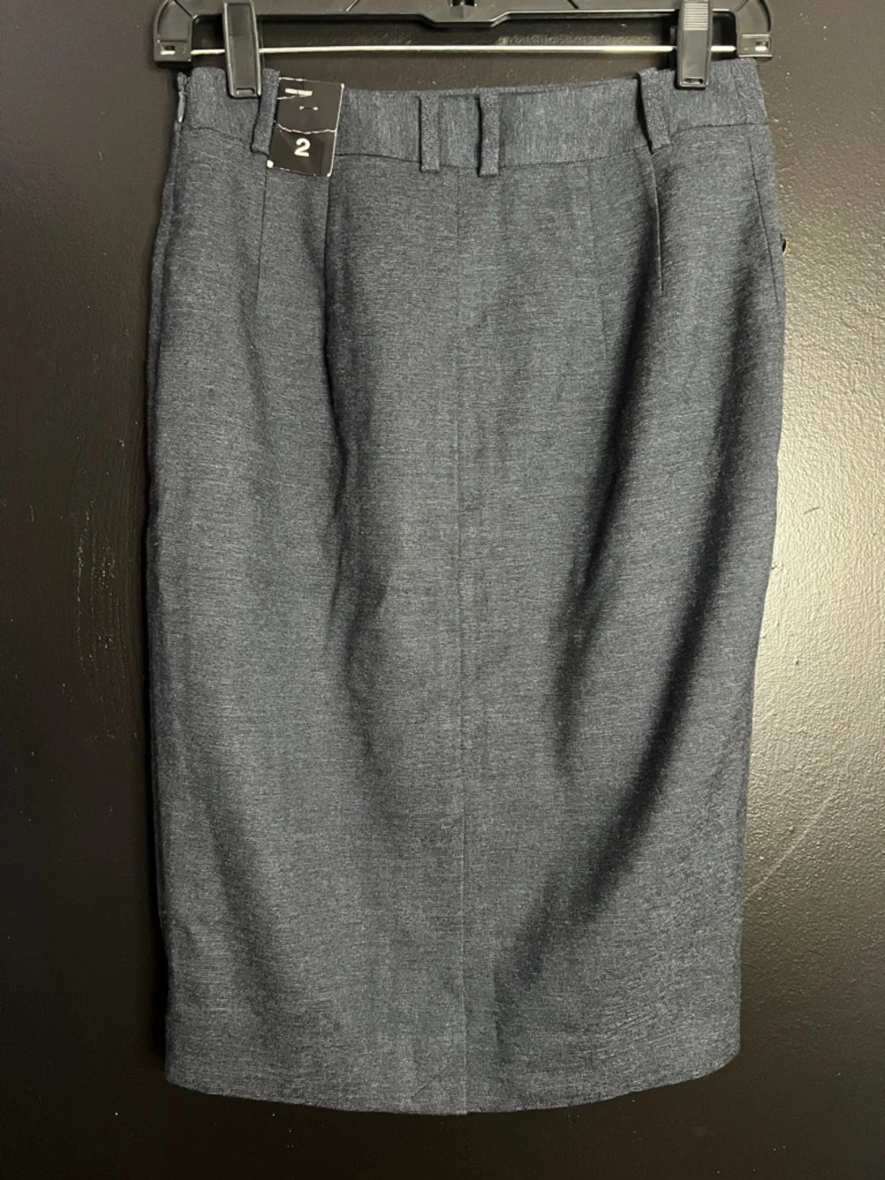 The Limited Navy Pencil Skirt with Gold Collegiate Buttons - Picture 2 of 5